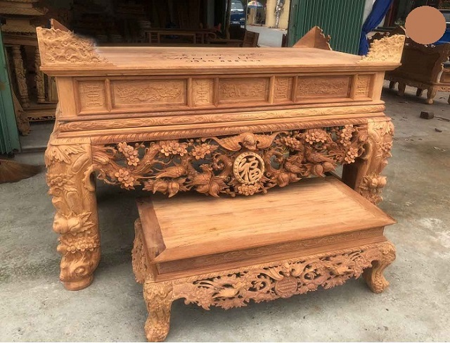 Sập thờ chạm mai điểu Sập thờ chạm mai điểu
