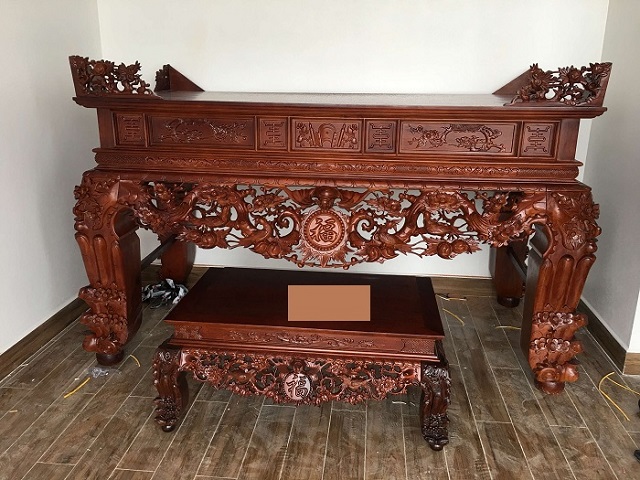 Sập thờ gỗ gụ chân 22 thiết kế đẹp Sập thờ gỗ gụ chân 22 thiết kế đẹp