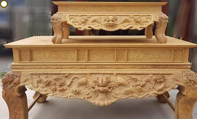 Sập thờ gỗ gụ chạm khắc tứ linh Sập thờ gỗ gụ chạm khắc tứ linh