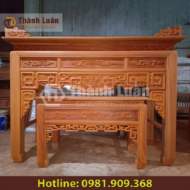 Sập thờ gỗ gụ chân 24 kích thước lớn, hoa văn bắt mắt Sập thờ gỗ gụ chân 24 kích thước lớn, hoa văn bắt mắt