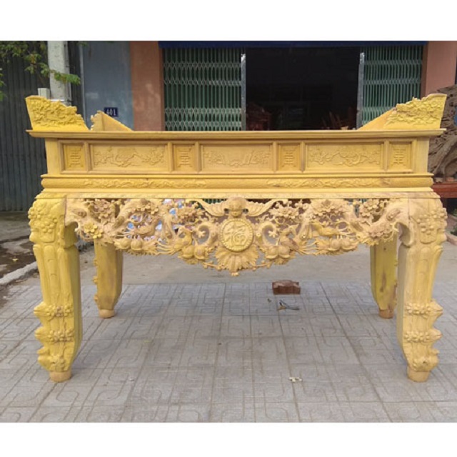 Sập thờ gỗ mít Mai Điểu tinh xảo chân 24 Sập thờ gỗ mít Mai Điểu tinh xảo chân 24
