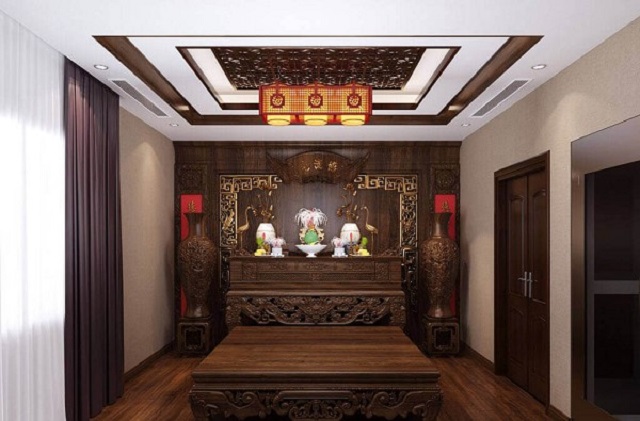 Sập thờ lớn cho không gian thờ cúng trang trọng bàn thờ gỗ mít, Những mẫu bàn thờ gỗ mít được yêu thích nhất năm 2020