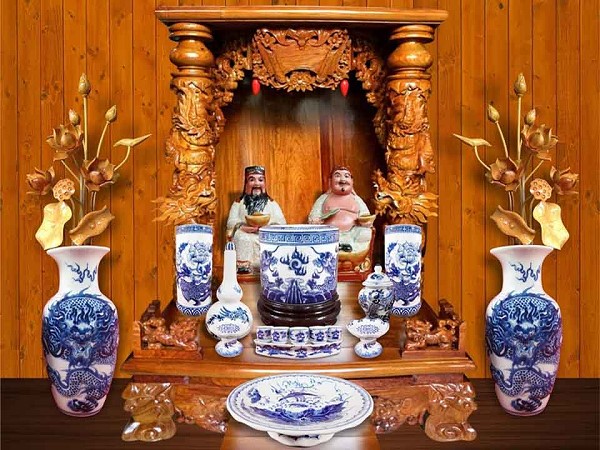 Bàn thờ gỗ hương cúng ông địa thần tài Bàn thờ gỗ hương cúng ông địa thần tài