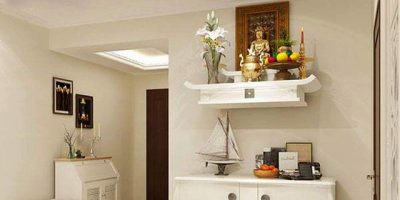 Bàn thờ phật có kích thước nhỏ và thiết kế đơn giản